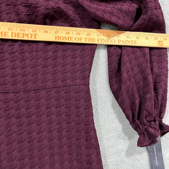 Tommy Hilfiger Women's Purple Embossed Dress 14 Shift Career Preppy Office - Picture 8 of 10